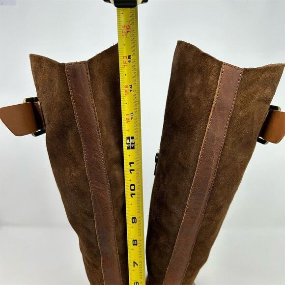 Kork-Ease Women's Brown Leather Tall Riding Boots Size 6 Knee High with Buckle - Picture 10 of 16